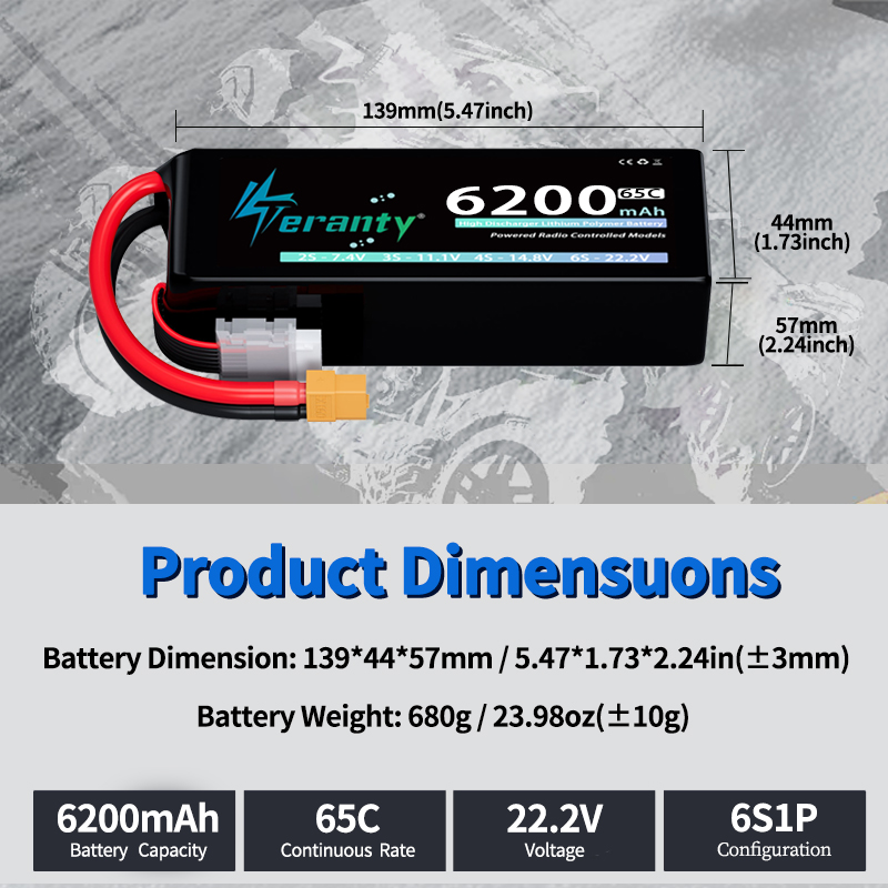 Batterie Lipo TERANTY 6S 6200m - Rc Hobby Land avis et prix